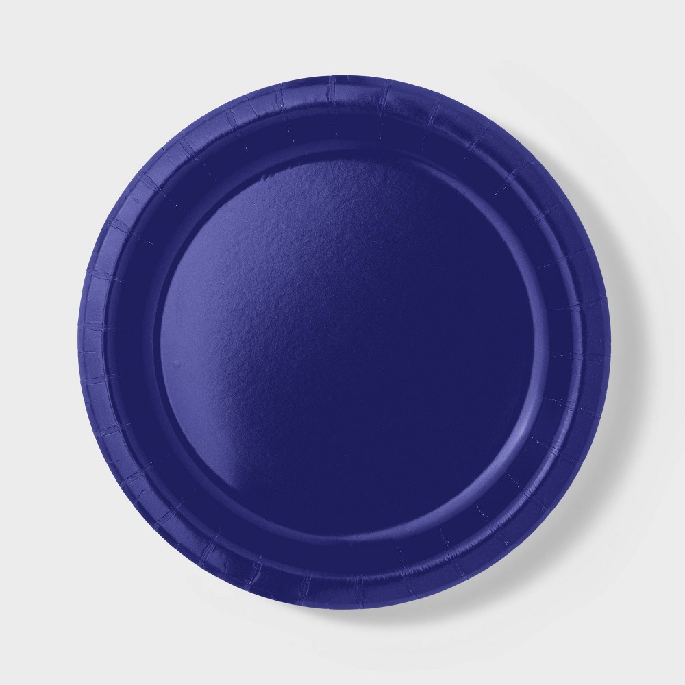 20ct 8.75" Dinner Paper Plates Navy Blue - Spritz™