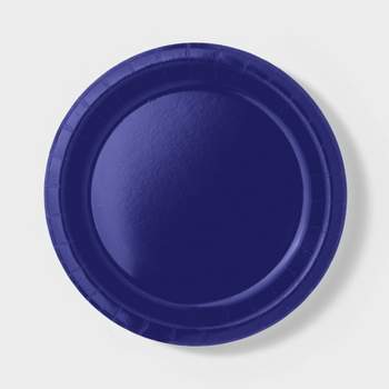 20ct 8.5" Disposable Dinner Plates Navy Blue - Spritz™