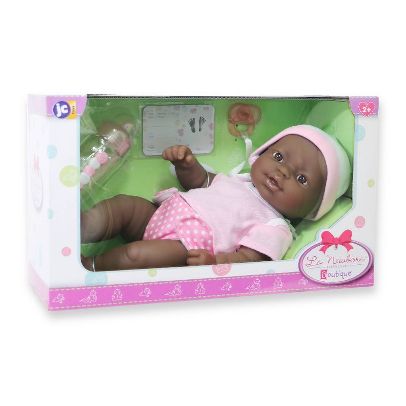 JC Toys La Newborn 12&#34; African American All Vinyl Nursery Gift Set Doll, 4 of 5