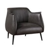 Luxury Furniture 1pc Accent Chair Brown Premium Faux Leather Upholstery Black Finish Metal Legs Elegant Look - 3 of 4