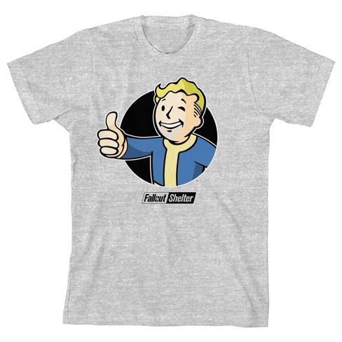 488px x 488px - Fallout Vault Boy Logo Youth Boys Grey Graphic Tee-x-small : Target