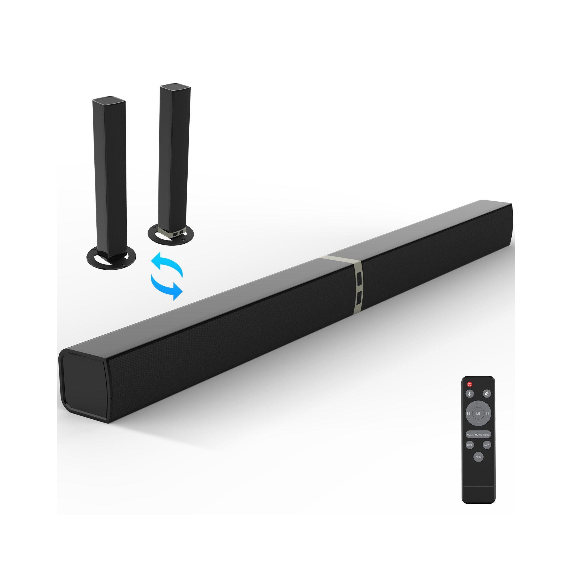 MOVSSOU Bluetooth Soundbar 80W Wireless TV Soundbar 32inch Split 2 in 1 Detachable Sound Bar for Smart TV
