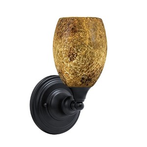 Toltec Lighting Any 1 - Light Sconce in  Matte Black with 5" Gold Fusion Shade - 1 of 1