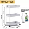 Tree City Gray 3-Tier Rolling Storage Cart - Multi-Functional Mobile Organizer for Bathroom, Kitchen with Locking Wheels - 4 of 4