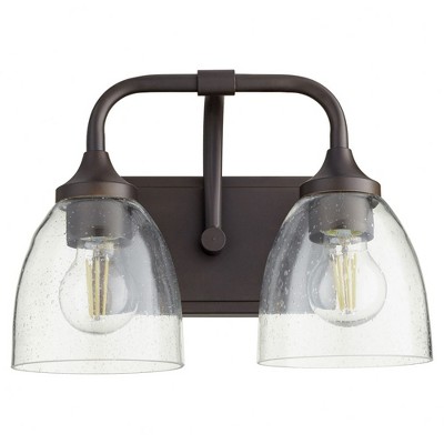 Quorum Lighting Enclave Glass 2-Light Oiled Bronze Wall Sconce