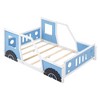 Full Size Classic Car-Shaped Platform Bed with Wheels,Blue - 2 of 3
