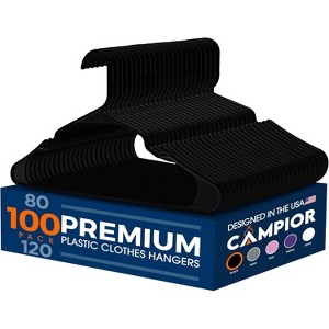 Plastic Hanger,Pack of 100 Colour:Black - 1 of 4