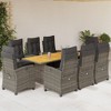 vidaXL Garden Dining Set Grey PE rattan 9 Piece Garden Dining Set - 2 of 4