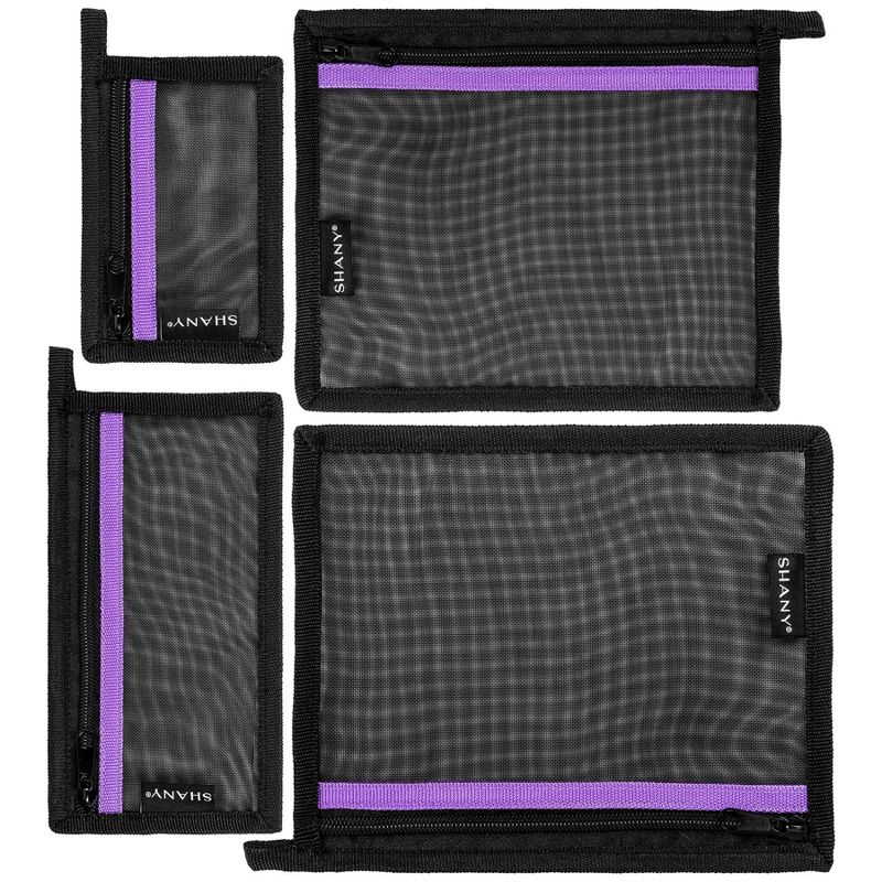SHANY Mesh Travel Toiletry and Makeup Bag Set - Black  - 4 pieces, 4 of 5