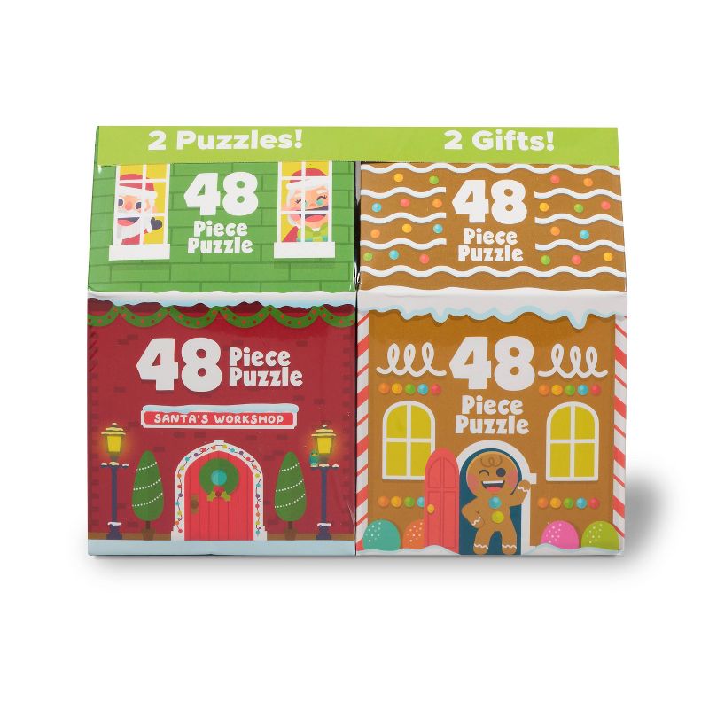 Buffalo Games Stocking Stuffer: Santas Workshop &#38; Gingerbread House - Kids Jigsaw Puzzles - 2pk/48pc, 3 of 7