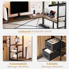 Hausource Twin Size Loft Bed with LED Light, L-Shaped Desk, 2 Drawers & Shelf, Charging Station - 4 of 4