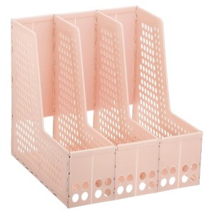 Unique Bargains Plastic Collapsible Retractable 3 Vertical Compartment Office File Holder - 1 of 3