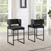 Best Master Furniture,Lynx Black Velvet Bar Stools (Set of 2) - 3 of 3