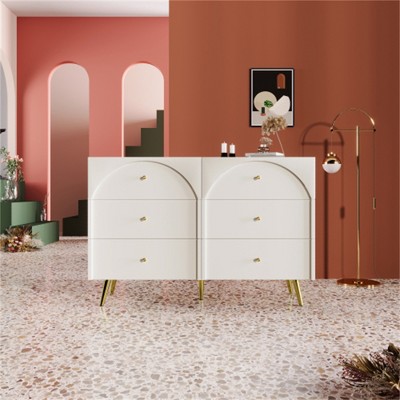 Modern metal foot storage cabinet, drawer dressing table, combining high-quality wood and metal, simple style, dining/living room/kitchen