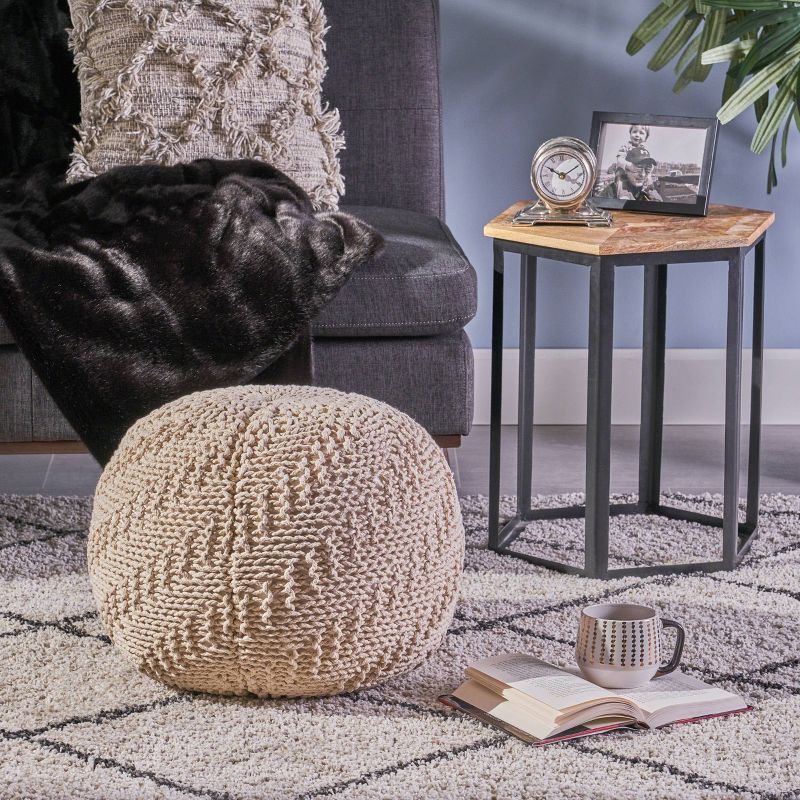 Alwes Knitted Pouf - Christopher Knight Home, 3 of 6