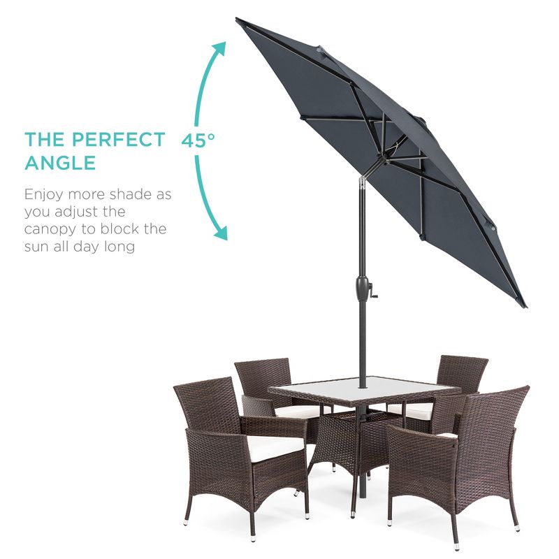 Best Choice Products 7.5ft Heavy-Duty Outdoor Market Patio Umbrella w/ Push Button Tilt, Easy Crank, 3 of 9