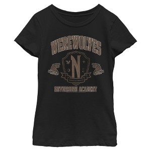 Girls Wednesday Gorgons Academy Crest T Shirt - 1 of 4