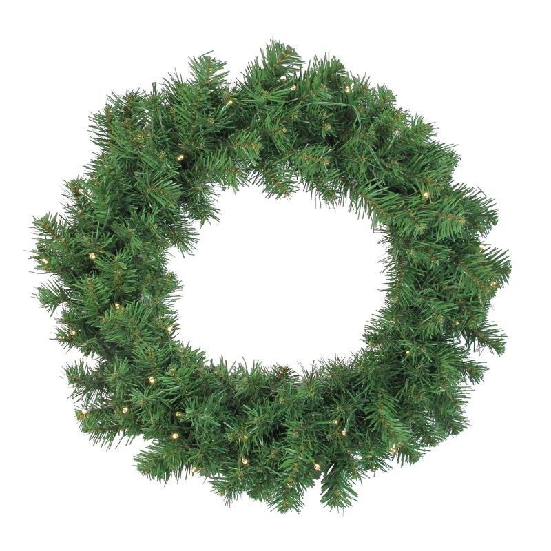 Northlight 4pc Artificial Christmas Tree Winter Spruce, Wreath and Garland Set 6.5' - Clear Lights, 4 of 9