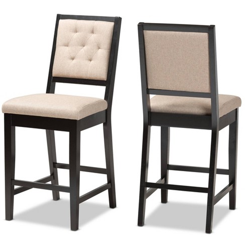 2pc Gideon Fabric Upholstered And Wood Counter Height Barstool Set