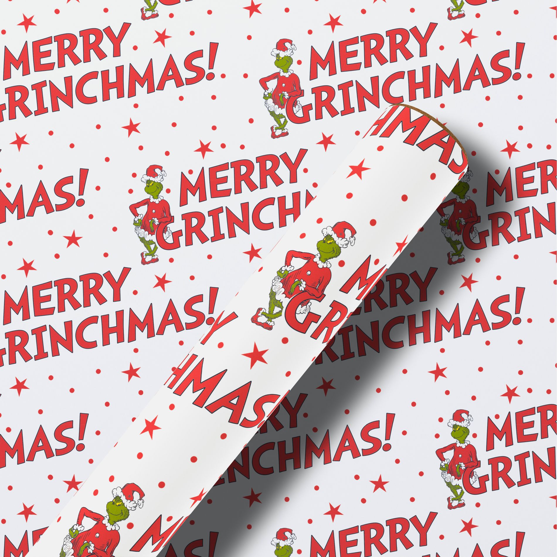 American Greetings 25 sq ft Grinch White Kraft Gift Wrap