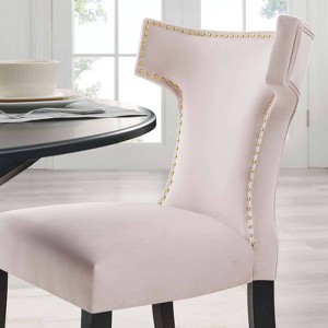 Set of 2 Curve Performance Velvet Dining Chairs - Modway - 1 of 4