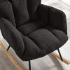 TopComfy Accent Chairs Soft Chair Glider Chair Tufted Upholstered Teddy Fabric Rocking Chair Accent Chair for Living Room, Gray, 28.5"*27.2"*11.5" - 3 of 4