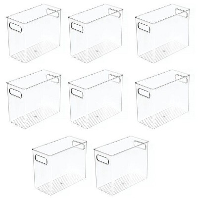 mDesign Plastic Kitchen Pantry Storage Organizer Container Bin - 4 Pack - Clear