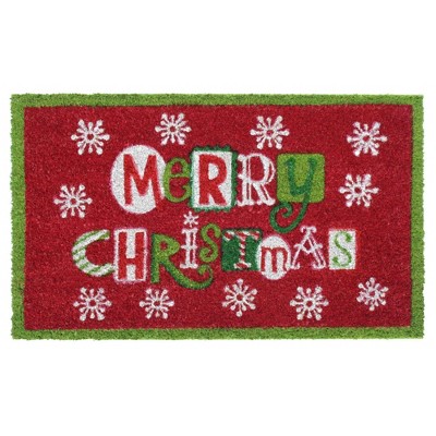 Raj 1'6" x 2'6" Tufted Flakes Merry Christmas Doormat