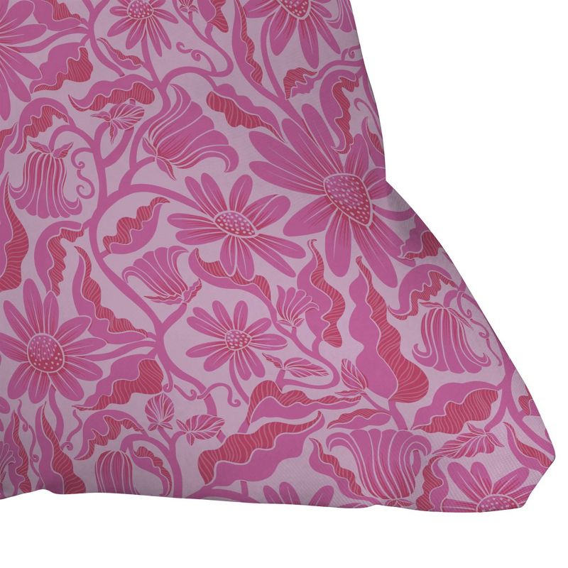 Sewzinski Monochrome Florals Outdoor Throw Pillow Pink - Deny Designs, 3 of 5