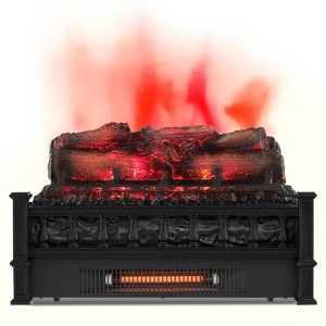 Tangkula 20" Electric Fireplace Log Set Heater with Adjustable Temp Overheating Protection Realistic Pinewood Ember Bed - 1 of 4