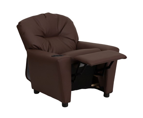 Riverstone Furniture Collection Leather Kid's Recliner Brown