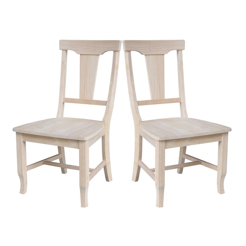 Set of 2 Panel Back Chair Unfinished - International Concepts, 5 of 13