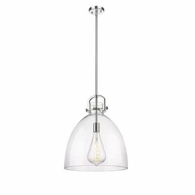 Newton Bell - 1 Light Stem Hung Pendant In Industrial Style-21.63 Inches Tall and 16 Inches Wide