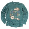 Simply Sage Market Hey Batter Batter Swing Watercolor Garment Dyed Long Sleeve - 2 of 4
