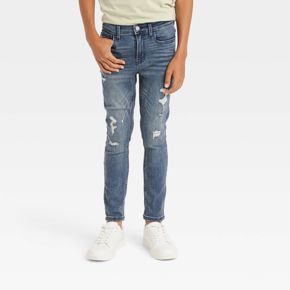 Boys' Super Stretch Super Skinny Fit Jeans - art class™ Dark Blue 12