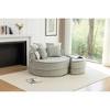 36.8'' Teddy Fabric Modern Lounge Chair Sofa with Solid Wood Frame, Comfy Armrests and One Pillow Included - 2 of 4