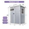 5x3FT Outdoor Storage Shed, All-Weather Plastic Storage Shed with Side Windows, Floor, Lockable Doors for Backyard Garden Pool Tool - 3 of 4
