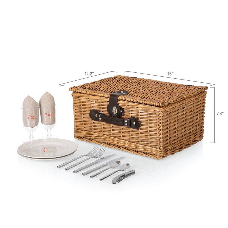 Picnic Time Classic Picnic Basket with Beige Canvas, 4 of 6