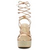 Allegra K Women's Espadrilles Platform Wedges Heel Lace Up Sandals - 3 of 4