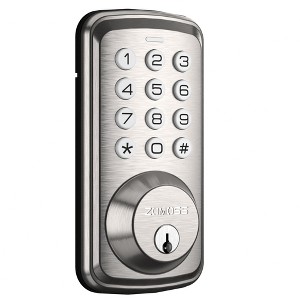 ZACHVO Keyless Entry Deadbolt Lock, Electric Door Locks with Keypads and Emergency Charging Port, Satin Nickel - 1 of 4