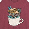 Women's - Instant Message - Coffee Cup Flowers Graphic Racerback Tank - 2 of 4