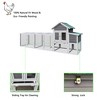 KTMBDW Chicken Coop Extra Large Chicken House, Outdoor Wooden Hen House Poultry Cage with Nesting Boxes, Perches, Large Run 119"L, Gray - 4 of 4