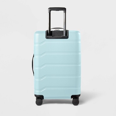 Hardside Medium Checked Suitcase Muddy Aqua - Open Story™