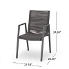 NicBex Set of 2 Outdoor Dining Chair,Modern Patio Dining Chairs with Rope Seat,26.5 inch Aluminum Chairs Suitable for Patio,Garden,Dark Gray - 3 of 4