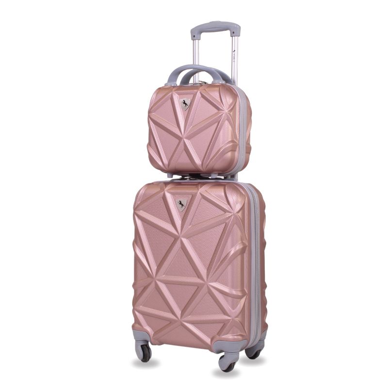 AMKA Gem 2-Piece Carry-On Spinner Weekender Bag Luggage Sets, 1 of 7