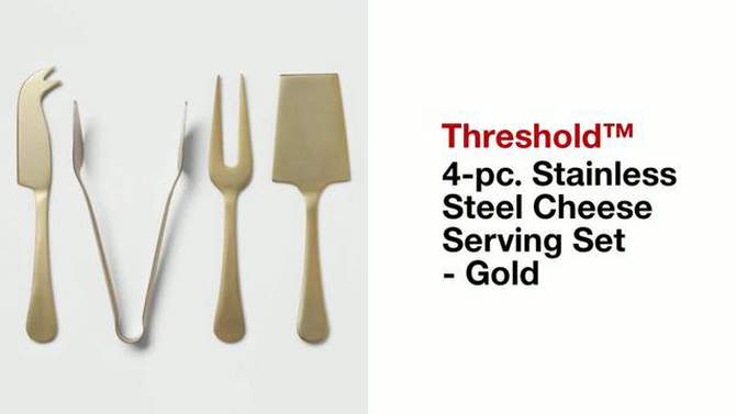 4pc Stainless Steel Cheese Serving Set Gold - Threshold&#8482;, 2 of 5, play video