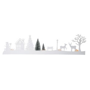 Transpac Metal 30.75 in. White Christmas Village Scene - 1 of 2