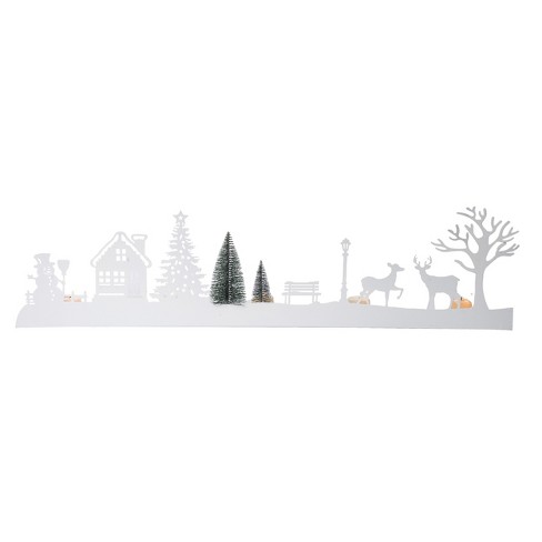 Transpac Metal 30.75 in. White Christmas Village Scene - image 1 of 2