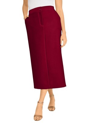 Jessica London Women's Plus Size Tummy Control Bi-Stretch Midi Skirt