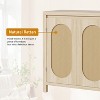 30.1in Mid-Century Modern Coffee Bar Cabinet, Buffet Sideboard with Rattan Doors, Kitchen Storage Table for Dining Room & Entryway - 3 of 4